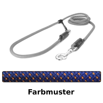 EASYLONG Hundeleine - L - 2,5m - blau mit orangen Punkten